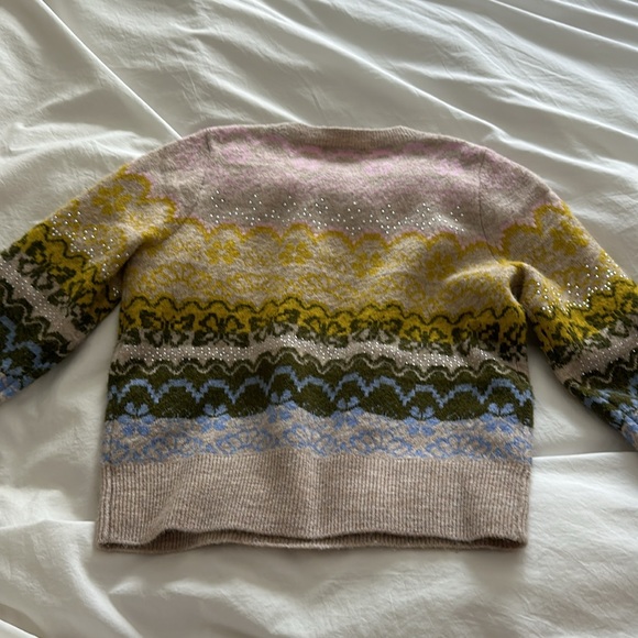 Cinq a Sept Lace Fair Isle Pullover